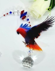 Kookaburra / Rainbow Bird Suncatchers, Crystal Suncatcher Gift, window hanging