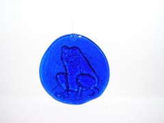 Vintage Cobalt Blue Glass Frog Sun Catcher