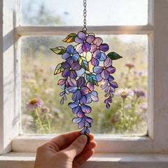 Purple Wisteria Suncatcher Acrylic Window Decor Art Gift