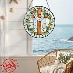 FancyPlus 7.9 Inch Cross Olive Suncatcher