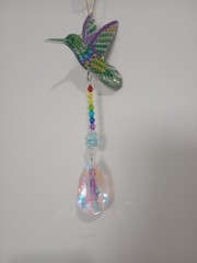 Hummingbird Diamond Art Suncatcher Rainbow Crystal Prism Window Hanging Decor