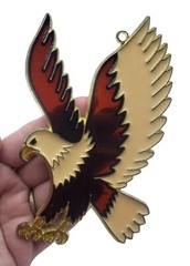 Metal Resin Eagle Sun Catcher Ornament Vintage