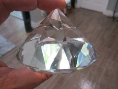 hand cut stunning Crystal Diamond Designed optical illusion suncatcher prism