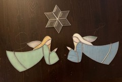 Vintage Lot 3 Stained Glass Decoration Angels