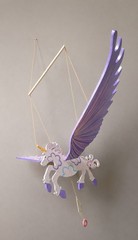 Handmade XL Pegasus Unicorn Wooden Mobile Kinetic Fantasy Decor