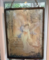 Vintage Via Vermont Lena Liu Angel Glass Suncatcher Hanging Frame Set 5×7