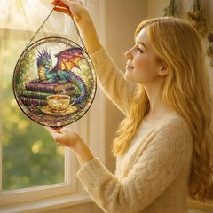 Stained Glass Suncatcher 10 Inch Window Decor for Gifts and Home Charm