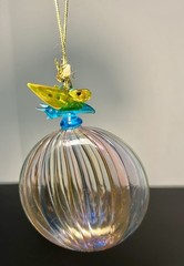 NIB Avon 2000s Butterfly Glass Suncatcher Iridescent Orb, 3×4.5” FREE SHIPPING