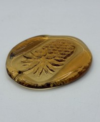 Vintage Pressed Glass Suncatcher Yellow Pineapple Round 4 in Suncatcher Ornament