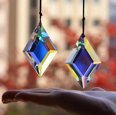 2pcs Diamond Crystal Sun Catcher Rainbow Prism Light Maker Window Decor