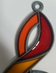 Vintage Stained Glass Sun Catcher Music Note Window Ornament Colorful Decoration