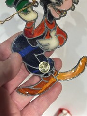 Kurt Adler Stained Glass-Plastic Goofy Suncatcher Ornament Plastic Vtg 1983 .1