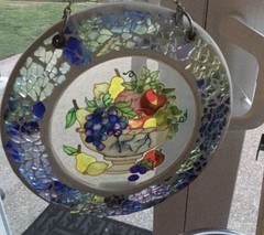 Amia Studios Glass Suncatcher Hand Painted New with Tag