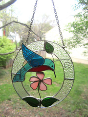 Stained Glass Hummingbird Suncatcher 3D