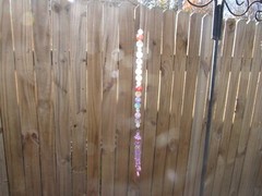 Handmade Suncatcher with Clear Crystals, Pink, Purple, & Red Glass Beads 19″