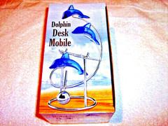 Desk Mobile Dolphin On Silver Base