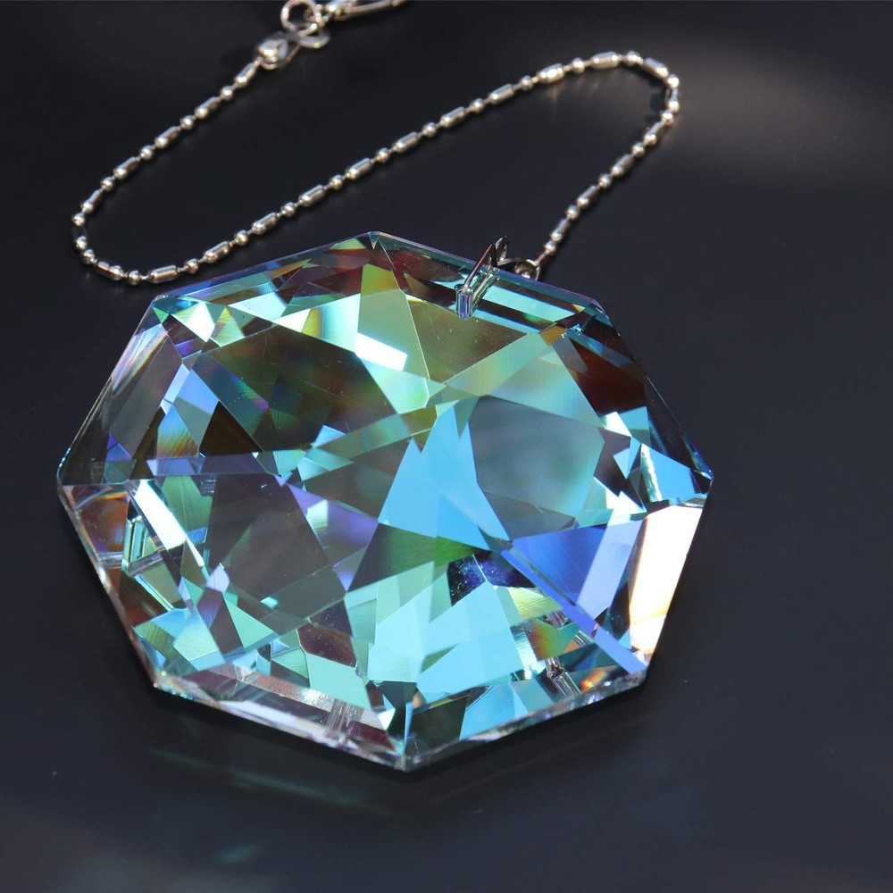 3.15in/80mm Hanging Prism Crystal Suncatcher, Colorful 3.15 inches, Ab Color
