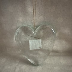 Mud Pie Heart Shaped Hand Blown Art Glass Wall Decor Window Sun Catcher