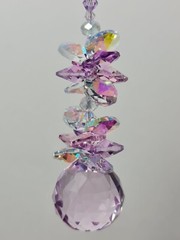Crystal ball suncatcher pink mauve tones, suncatchers handmade AU gifts for her