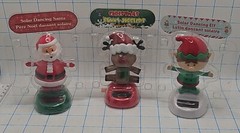 Lot of 3 Solar Powered Dancing Figures Christmas Santa Elf Reindeer – NEW