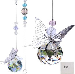 30mm Handmade Butterfly Crystal Ball Prism Suncatcher for Rainbow Light Display