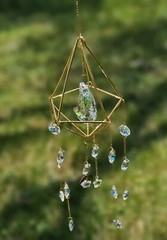 Wire Diamond Prism Suncatcher Moon Crystal Leaded Crystals GlassWindow Ornament