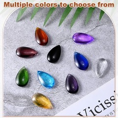 10PCS Crystal Teardrop Prisms, 20.5mm/0.81″ Pendant Hanging [Golden Yellow]