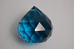 Blue Crystal Ball Prism Faceted Glass Garden Light Catcher Sapphire Blue