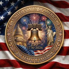 America 250th Anniversary 3D Print Coin