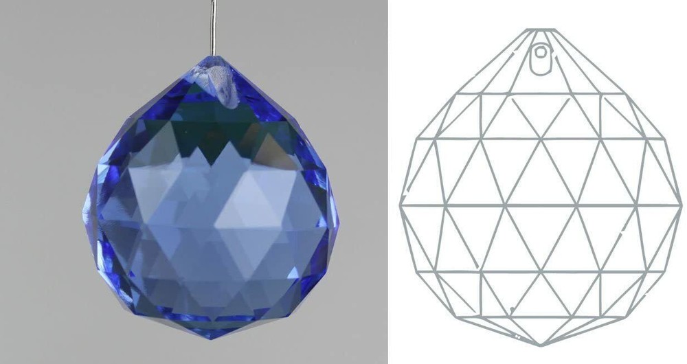 Davidson Lighting 30mm 24% lead Crystal Ball Prism – 1.18″ Dark Blue Suncatcher