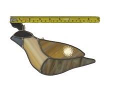 Antique Stained Glass Sun Catcher Quail Beautiful