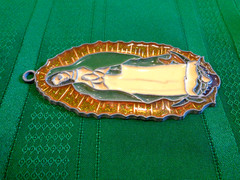 Vintage The Maddona , Virgin Mary Sun Catcher “Stained Glass” Acrylic Metal