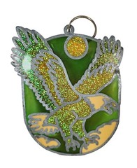 Bald Eagle Suncatcher Glittery Sparkle Gold Green 5 x 4″ Window Sun Catcher