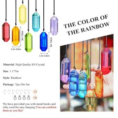7pcs Crystal Suncatcher Prisms 3” Sun Catchers Indoor Window Rainbow Prism