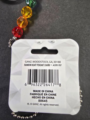 Heart Clear Acrylic Crystal Rainbow Expressions Beaded Suncatcher Car Charm Ganz
