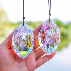 5Pcs 3″ Crystal Sun Catcher Prisms – AB Colored Hanging Suncatchers for Windows