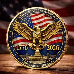 America 250th Anniversary Commemorative 3D Print Coin