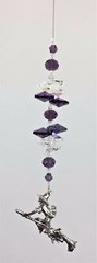 Witch broomstick crystal suncatcher wicca gift carmirror window suncatchers