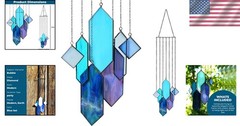Earth Tones Stained Glass Suncatcher – Modern Home Decor