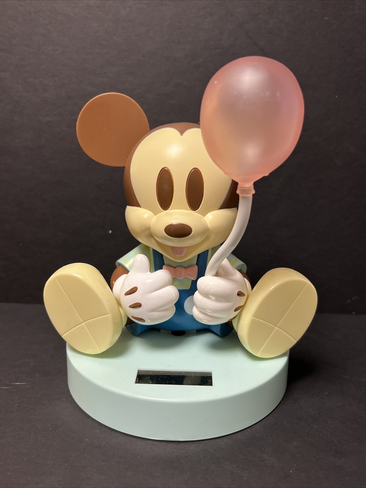 Solar Powered Dancing Bobblehead Toy- Disney Mickey Mouse With Balloon – NIB