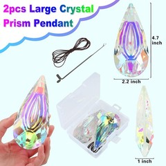 120mm Crystal Suncatcher 2 Pack Large Prism Sun Catchers Windows Hanging Orname