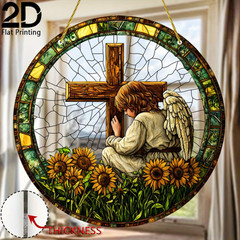 Colorful Acrylic 2D Cross Suncatcher Great Gift Mom Grandmom Lost Loved One 8″