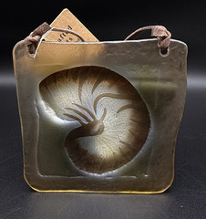 LS Arts Unique Hand-Made Shell Glass Hanging Sun Catcher Plaque 4″ x 4″