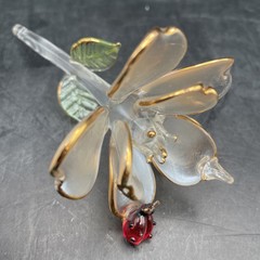 Handmade Glass Flower With Ladybug Sun Catcher / Ornament