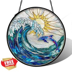 365RUSTIC Blue Dolphin Wave Sun Catcher