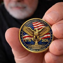 America 250th Anniversary Commemorative 3D Print Coin