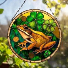 St Patricks Day Gnomes Suncatcher Irish Lucky Shamrock Window Hanging