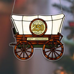 Pioneer Covered Wagon Suncatcher Ornament American History Decor