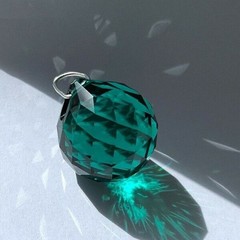Swarovski Emerald Green 30mm Faceted Feng Shui Ball Prism
