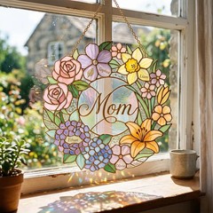 Personalized Birth Flower Suncatcher Acrylic Gift